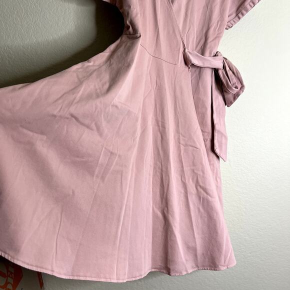 Mien Kindred Wrap Dress Women Medium Pink Party MADE USA Designer Lagenlook Boho - Picture 7 of 10